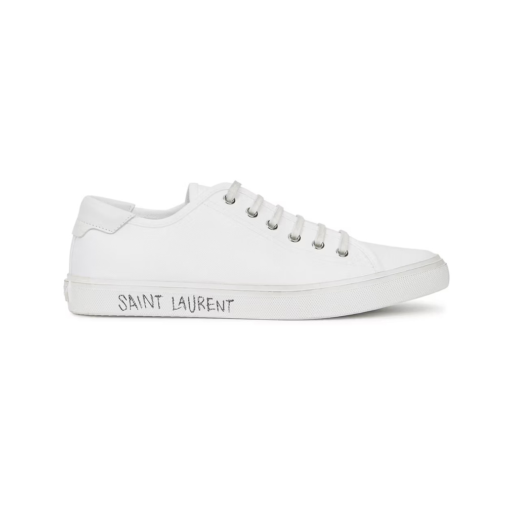 Saint Laurent's Canvas Low Top Comfort Sneakers Malibu White Women's Size EU 37
